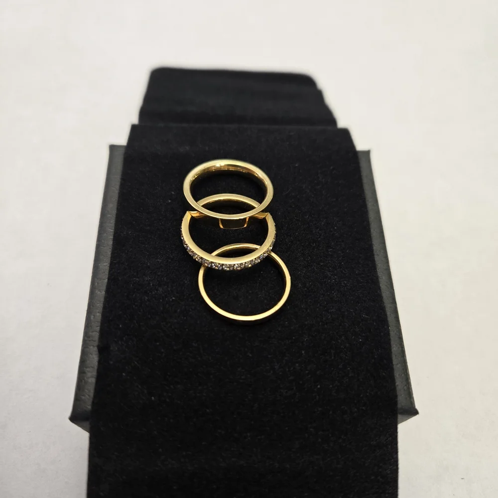 14kt Gold Plated Set Of 3 Eternity Bands - Picture 2 of 7